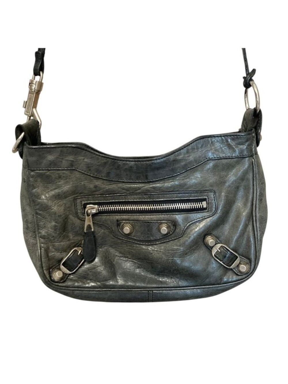 Balenciaga Giant Hip Leather Shoulder Bag Khaki